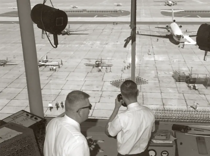 A view from the tower during the transition period from Larson Air Force Base to the Grant County Airport.